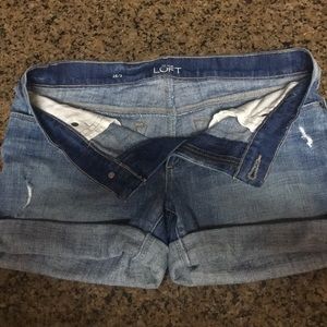 Rolled denim shorts from the Loft